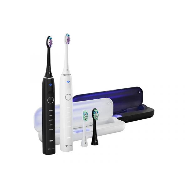 Truelife 8596687100901 SonicBrush Clean70 Duo UV elektromos fogkefe 2db, fekete-fehér (8596690000000)